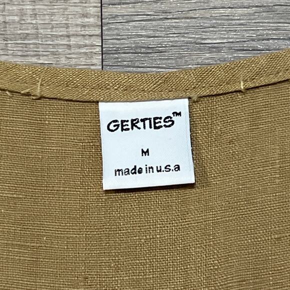 Gerties 100% Linen Midi Dress Medium Cottagecore Peasant Boho Lagenlook - Picture 3 of 7